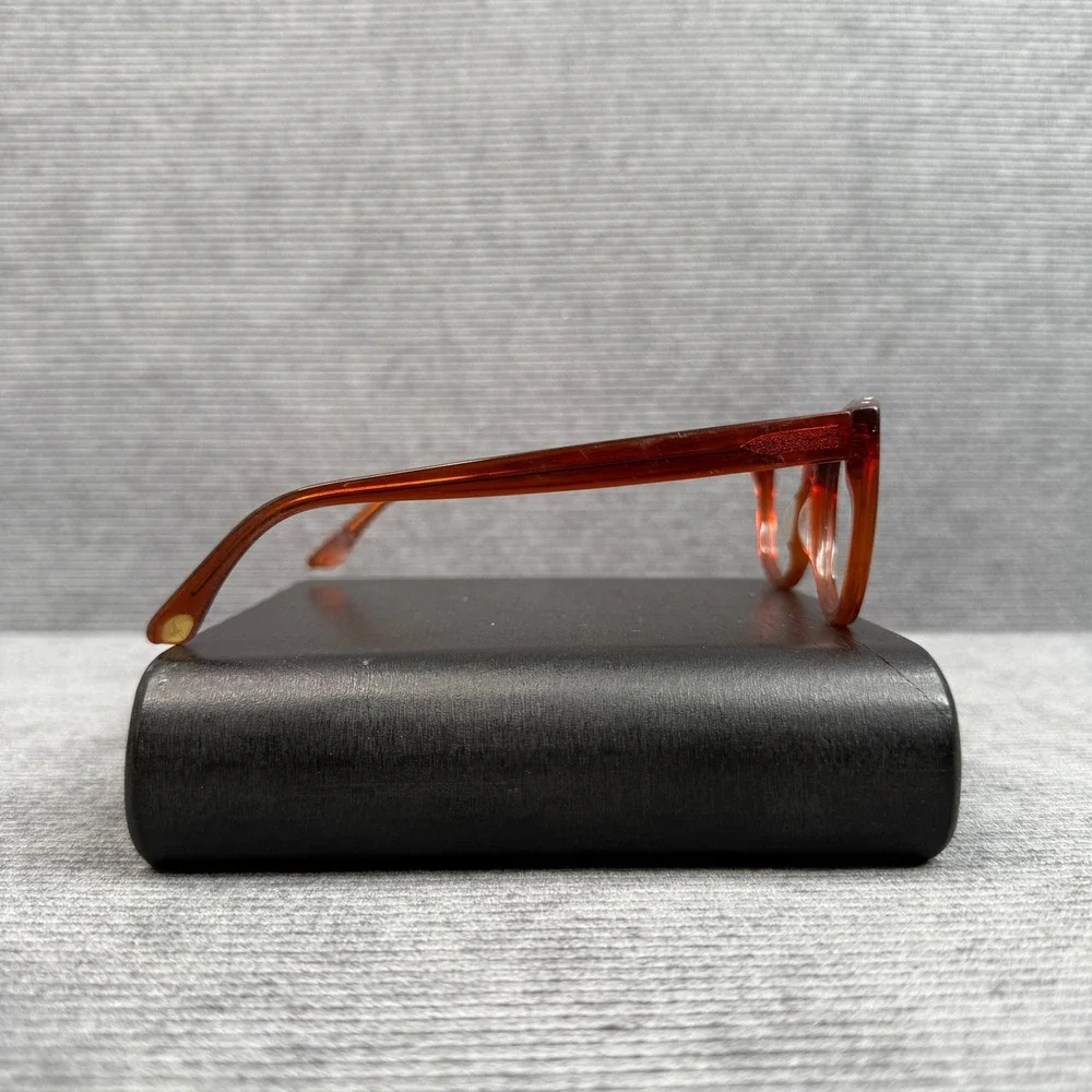 Amelia E. Cat Eye Eyeglasses Amber Brown Acetate Frames 35-001065 51-19-145 Y2K